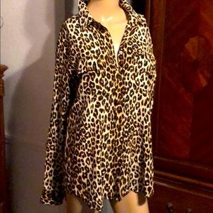 Equipment femme cheetah print button up blouse